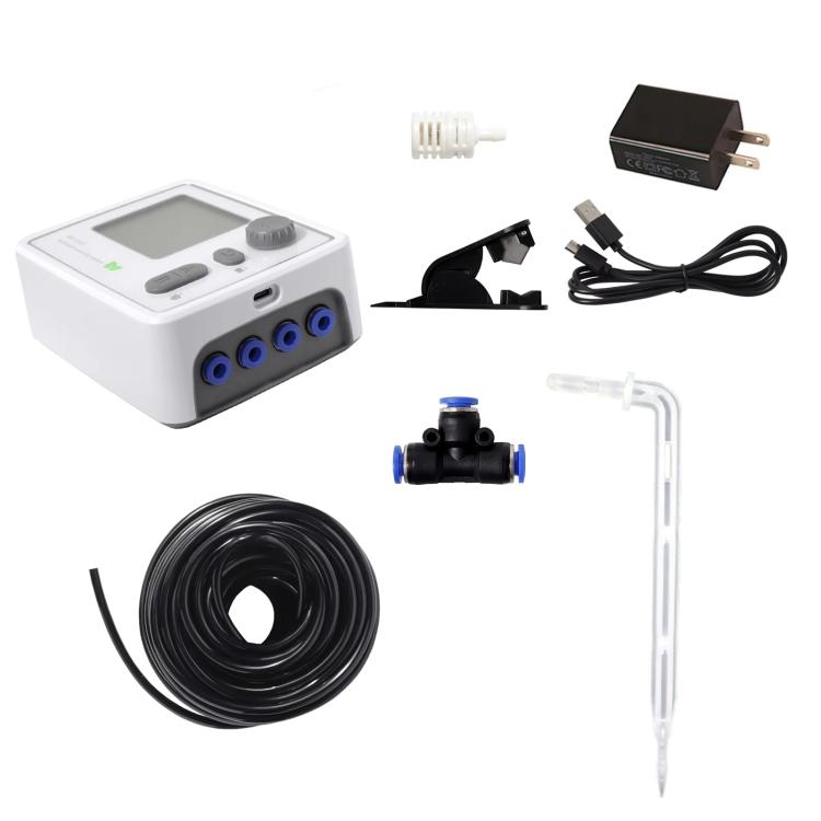 Smart Dual-Pump Watering System Potted Plant Timed Automatic Dripper, Spec: Transparent Drip Arrow US Plug