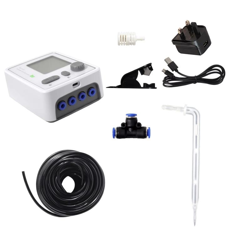Smart Dual-Pump Watering System Potted Plant Timed Automatic Dripper, Spec: Transparent Drip Arrow UK Plug
