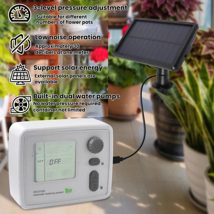 Smart Dual-Pump Watering System Potted Plant Timed Automatic Dripper, Spec: Adjustable Drip Arrow UK Plug