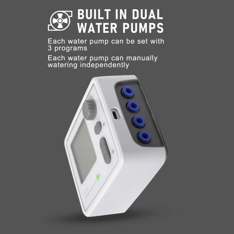 Smart Dual-Pump Watering System Potted Plant Timed Automatic Dripper, Spec: Adjustable Drip Arrow UK Plug
