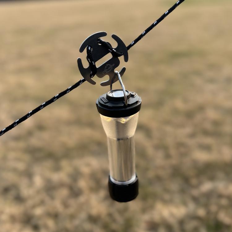 COOL CAMP 4pcs /Pack Stainless Steel Rope Clips No-Knot Fastener for 2-4mm Camping Ropes - Natural Color