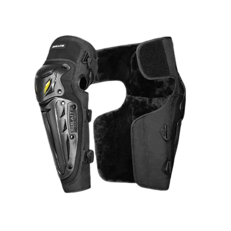 SULAITE Winter Thickened Warm Motorcycle Riding Windproof Gear, Style: Knee Pads 2pcs /Set