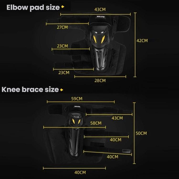 SULAITE Winter Thickened Warm Motorcycle Riding Windproof Gear, Style: Protective Gear 4pcs /Set