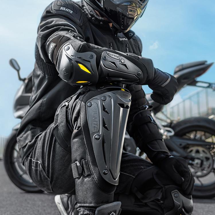 SULAITE Winter Thickened Warm Motorcycle Riding Windproof Gear, Style: Elbow Pads 2pcs /Set