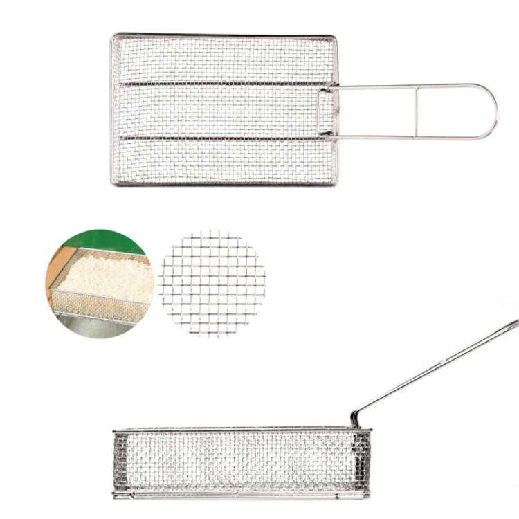 COOL CAMP Camping Stainless Steel Foldable Strainer Frying Basket for Outdoor Cooking, 175 x 120 x 50mm