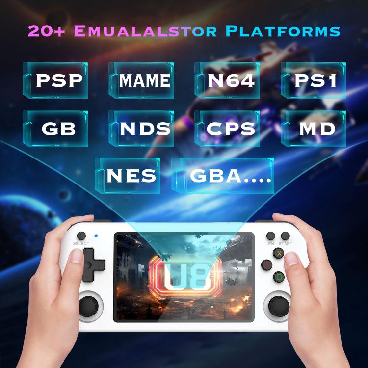 U8 Retro Handheld Game Console Open-Source 4 Inch HD IPS Screen Portable Console, Size: 64G
