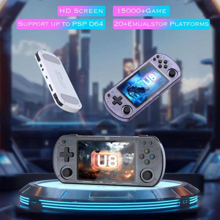 U8 Retro Handheld Game Console Open-Source 4 Inch HD IPS Screen Portable Console, Size: 128G