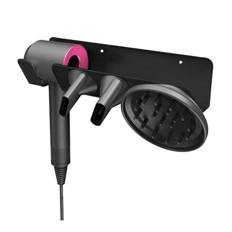 For Dyson Hair Dryer Wall Mount Holder - Adhesive Or Screw Installation, Compact Nozzle Organizer, Spec: Left Black