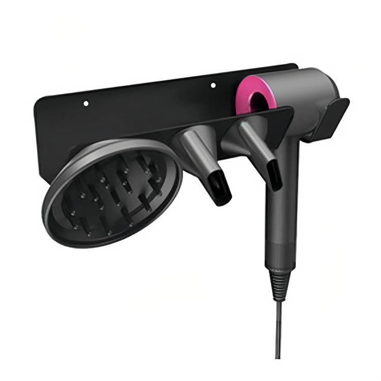 For Dyson Hair Dryer Wall Mount Holder - Adhesive Or Screw Installation, Compact Nozzle Organizer, Spec: Right Black