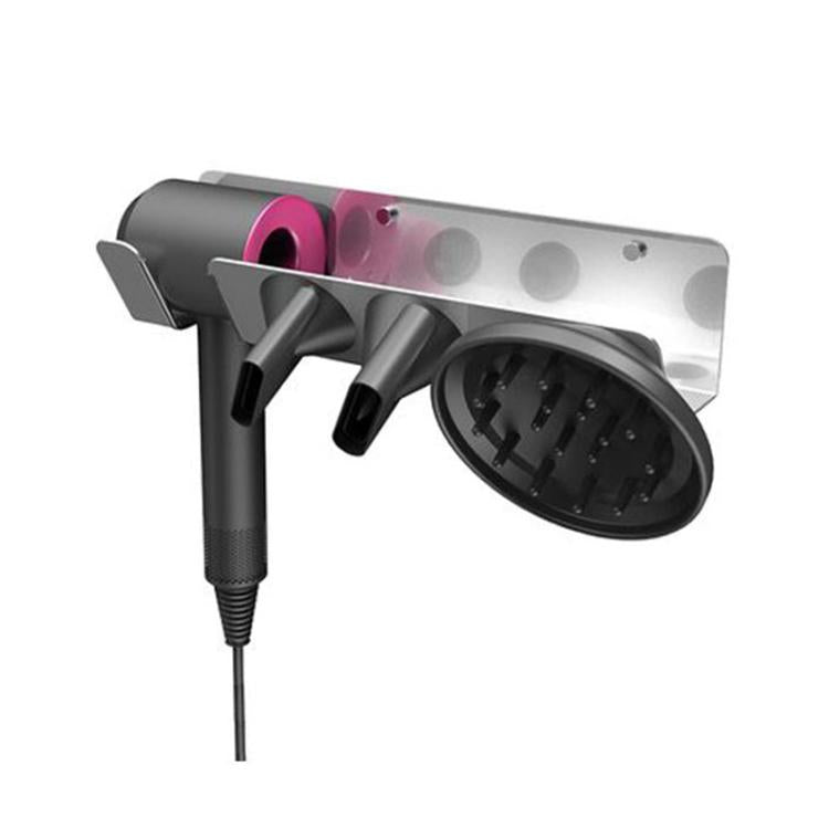 For Dyson Hair Dryer Wall Mount Holder - Adhesive Or Screw Installation, Compact Nozzle Organizer, Spec: Left Silver