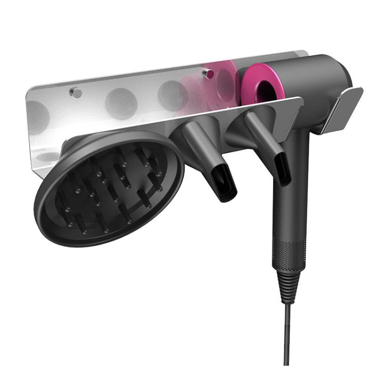 For Dyson Hair Dryer Wall Mount Holder - Adhesive Or Screw Installation, Compact Nozzle Organizer, Spec: Right Silver