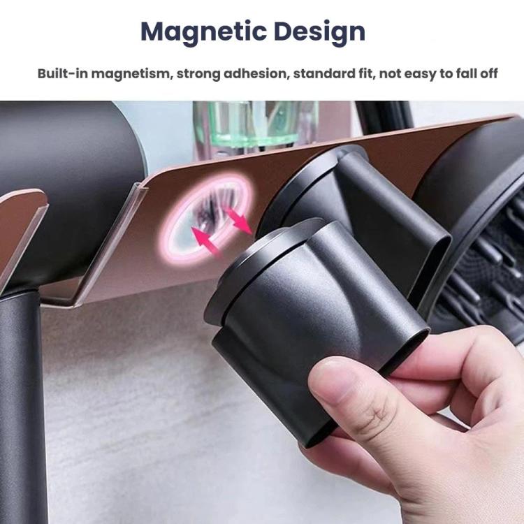 For Dyson Hair Dryer Wall Mount Holder - Adhesive Or Screw Installation, Compact Nozzle Organizer, Spec: Left Silver