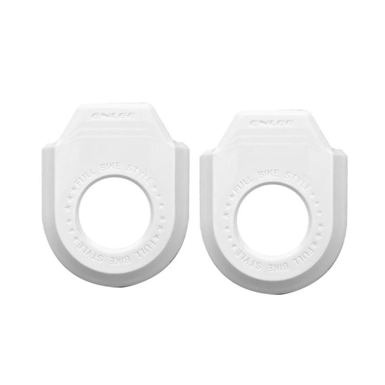 ENLEE 2pcs Bike Crank Protector MTB Chainring Guard, Style: A White