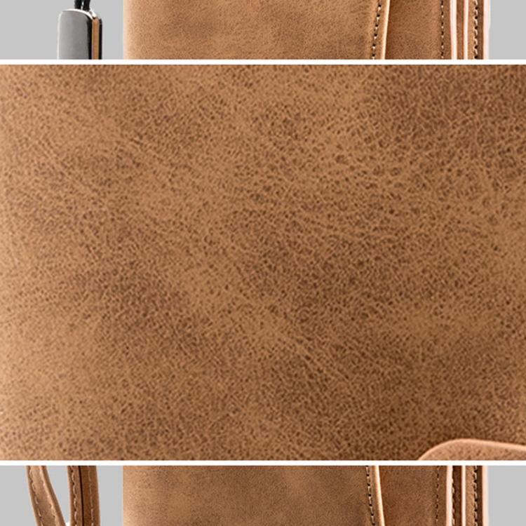 Baellerry C3258 Men Long Wallet Business Casual Snap Closure Money Clip Matte Finish Multi-Card Zipper Clutch