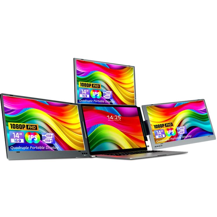 15.6 inch Triple-Screen One-Cable Connection 1080P Laptop Extension Display Portable Monitor