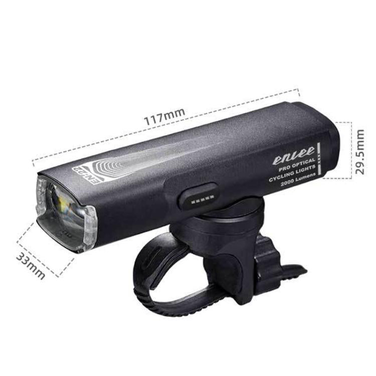 ENLEE EN-22 IP66 Waterproof High-Brightness Bike Headlight Anti-Glare Night Riding Light, Spec: 2000LM Black