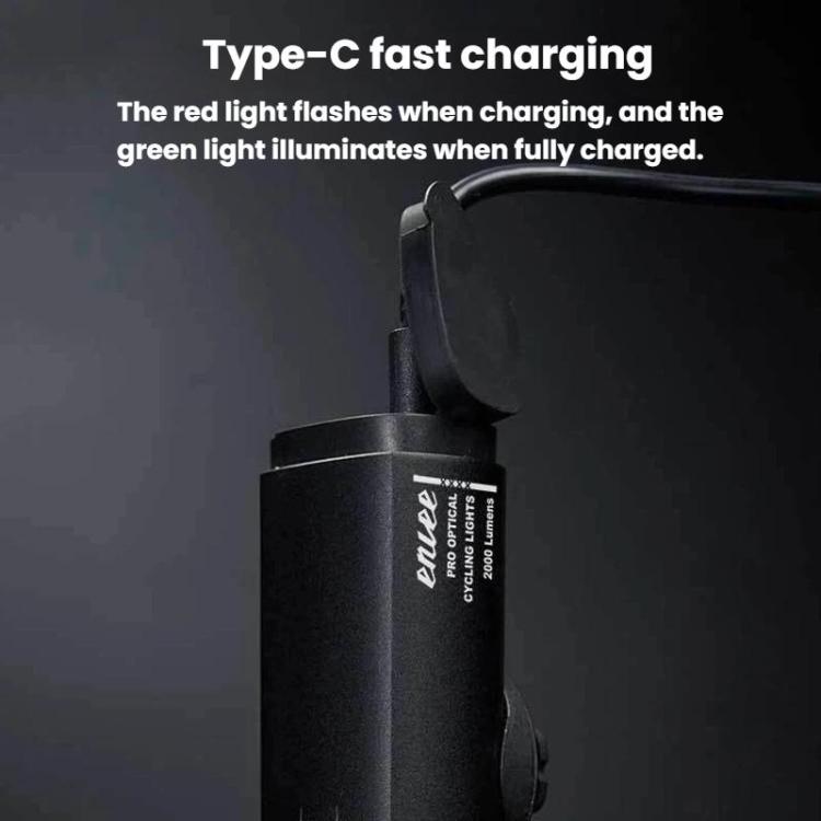 ENLEE EN-22 IP66 Waterproof High-Brightness Bike Headlight Anti-Glare Night Riding Light, Spec: 2000LM Grey
