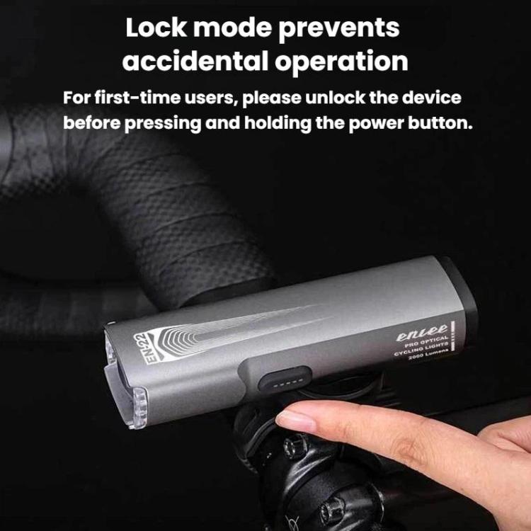 ENLEE EN-22 IP66 Waterproof High-Brightness Bike Headlight Anti-Glare Night Riding Light, Spec: 2000LM Black