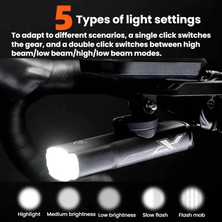 ENLEE EN-22 IP66 Waterproof High-Brightness Bike Headlight Anti-Glare Night Riding Light, Spec: 2000LM Black