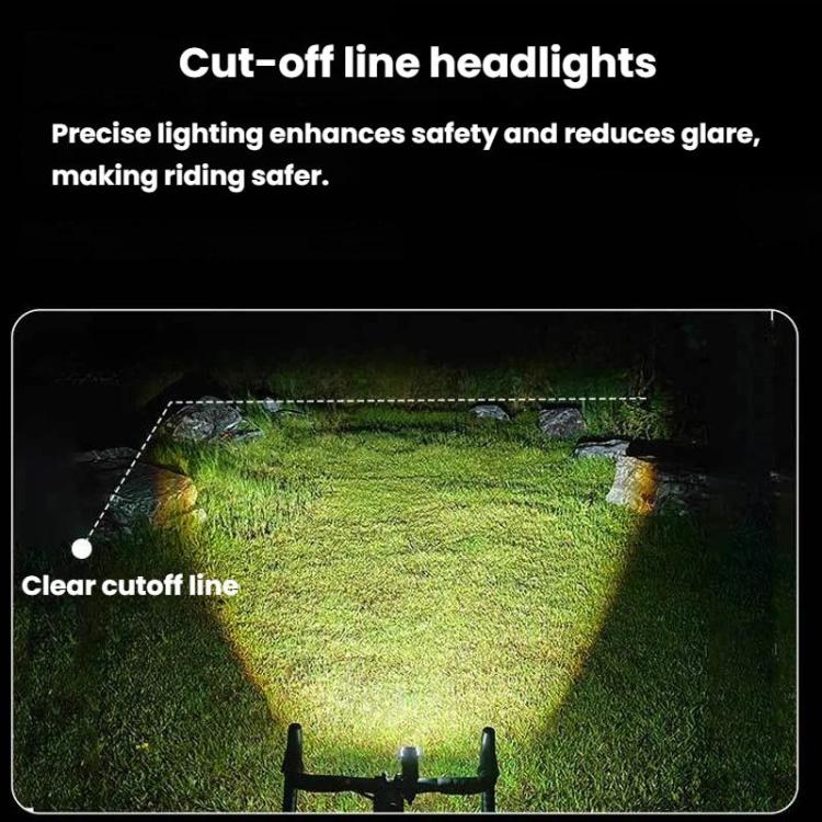 ENLEE EN-22 IP66 Waterproof High-Brightness Bike Headlight Anti-Glare Night Riding Light, Spec: 2000LM Grey