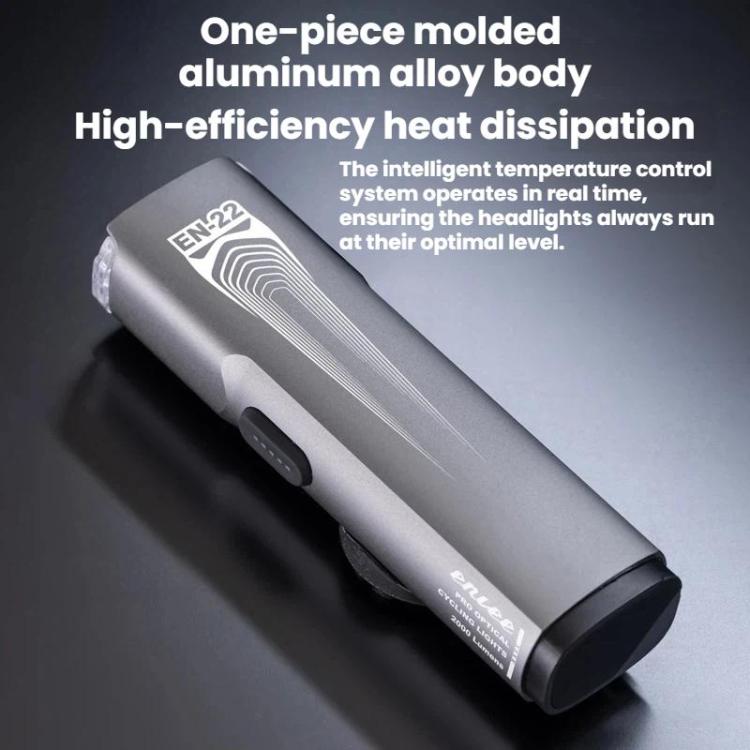ENLEE EN-22 IP66 Waterproof High-Brightness Bike Headlight Anti-Glare Night Riding Light, Spec: 2000LM Grey