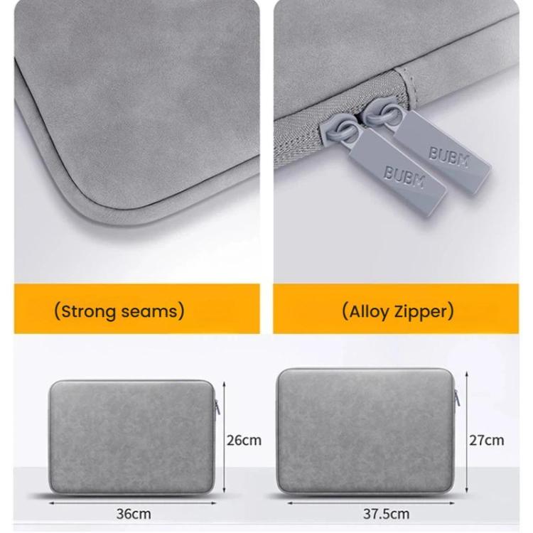 BUBM 13-inch PU Suede Laptop Sleeve Case Business Notebook & Tablet Protective Inner Bag with Soft Lining