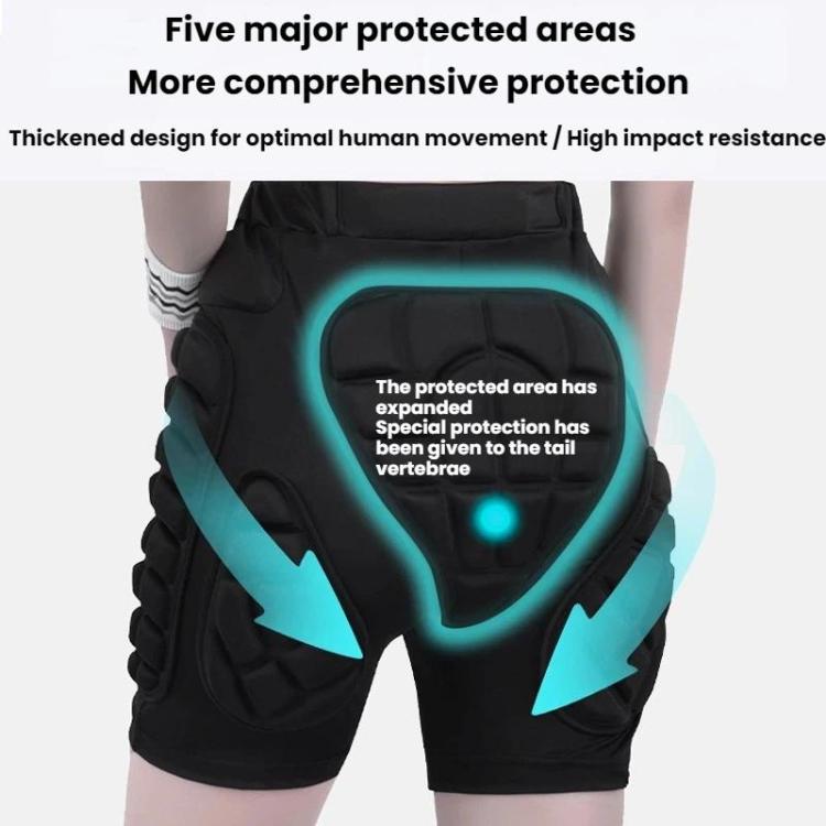 SULAITE Outdoor Sports Skiing Roller Skating Safety Anti-fall Protective Hip Pants, Size: XL - Black