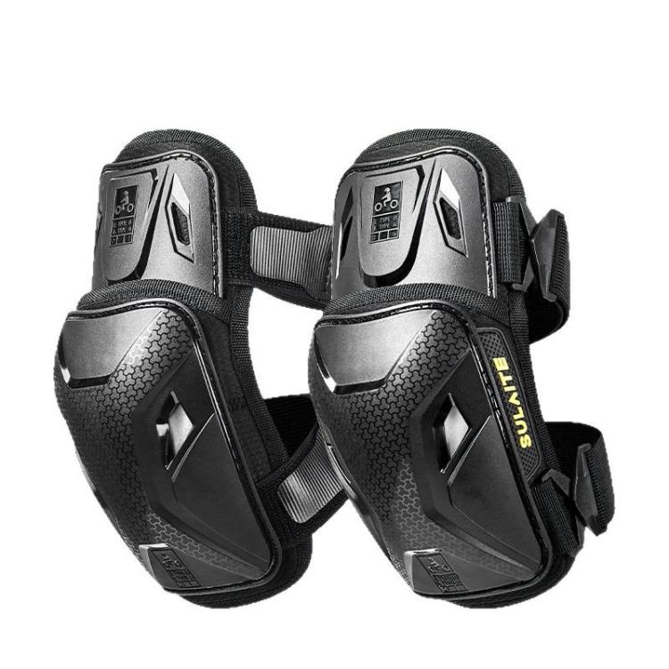 SULAITE Motorcycle Knee Pads High-Strength TPU Anti-Fall Protective Gear - Black