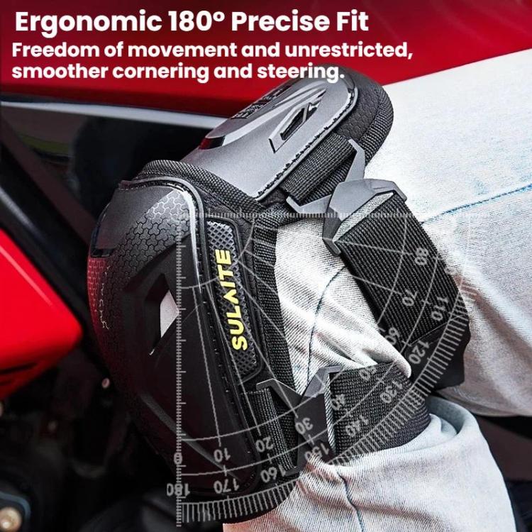 SULAITE Motorcycle Knee Pads High-Strength TPU Anti-Fall Protective Gear - Black