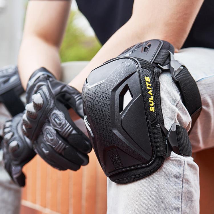 SULAITE Motorcycle Knee Pads High-Strength TPU Anti-Fall Protective Gear - Black