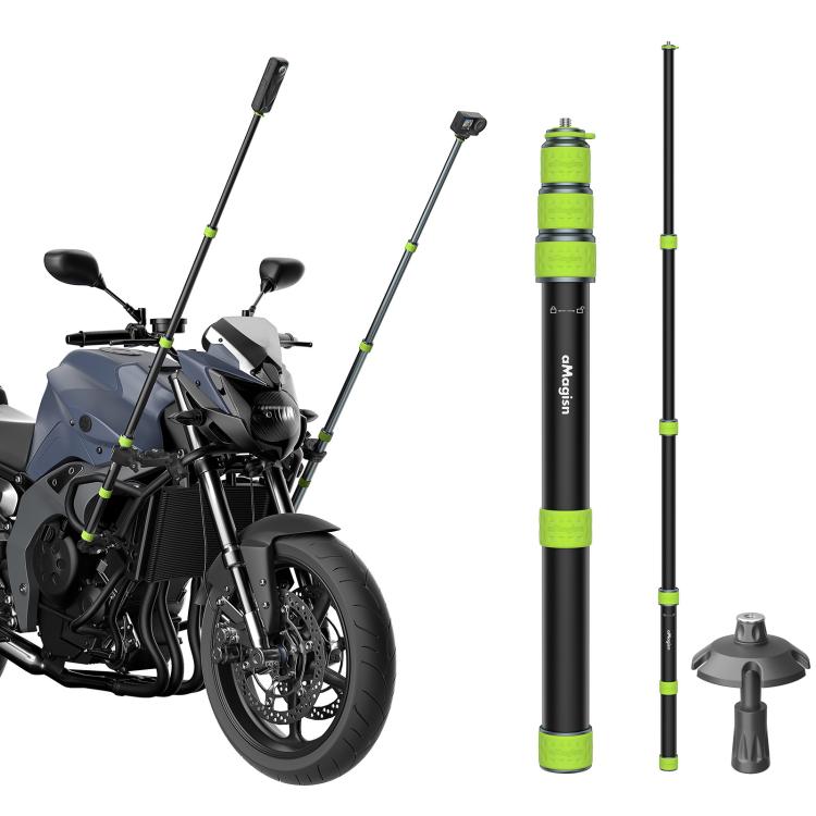 aMagisn 1.1m Aluminum Telescopic Selfie Stick for Cycling Photography Camera Monopod With Trekking Pole Tip