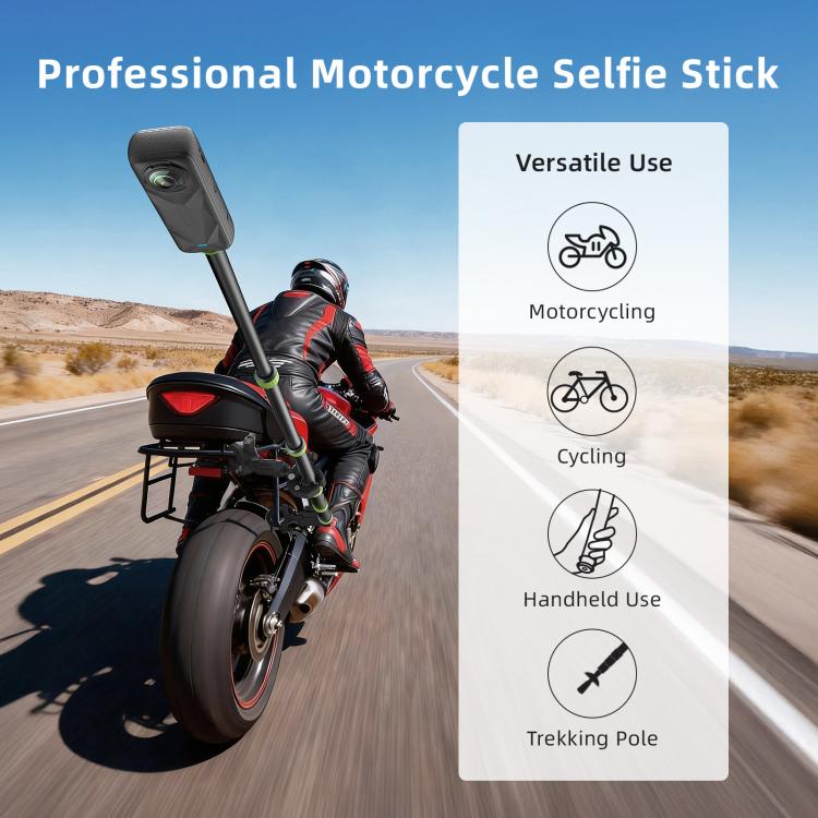 aMagisn 1.1m Aluminum Telescopic Selfie Stick for Cycling Photography Camera Monopod With Trekking Pole Tip