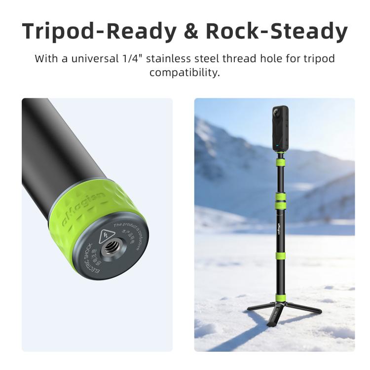 aMagisn 1.1m Aluminum Telescopic Selfie Stick for Cycling Photography Camera Monopod With Trekking Pole Tip