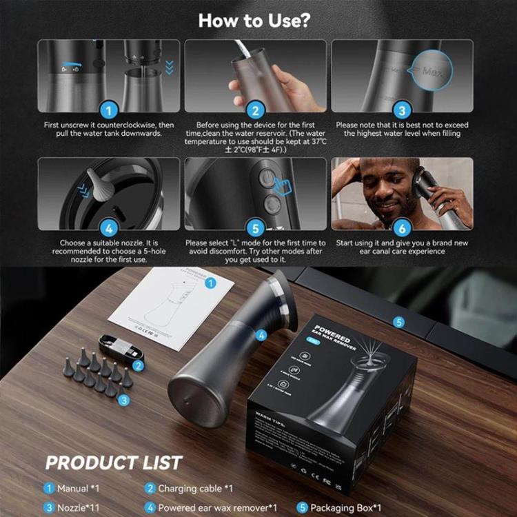 E80 Electric Ear Cleaner Home-Use Portable Ear Cleaning Device Earwax Removal Tool