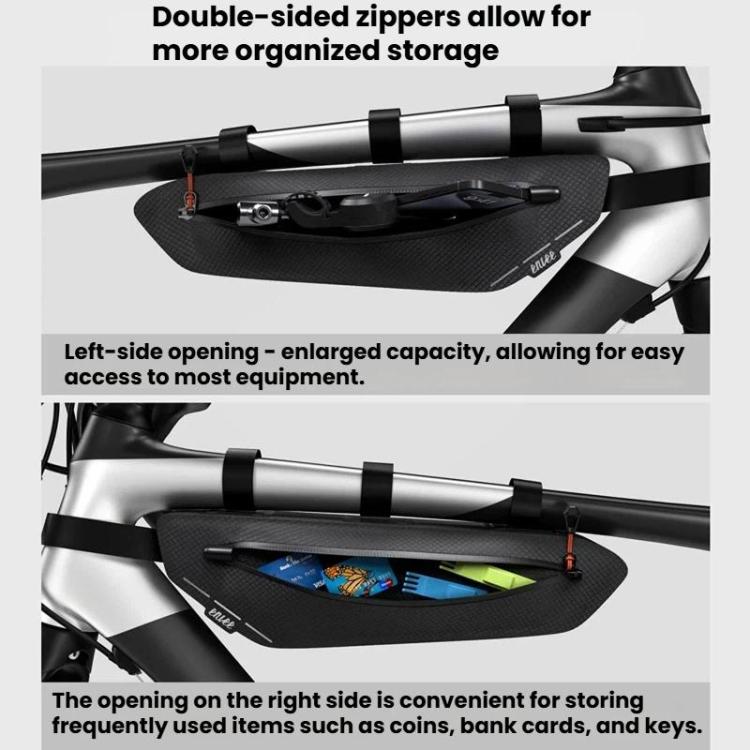 ENLEE STP-01T Waterproof Bike Top Tube Bag Road Bike Frame Beam Tool Pouch - Black