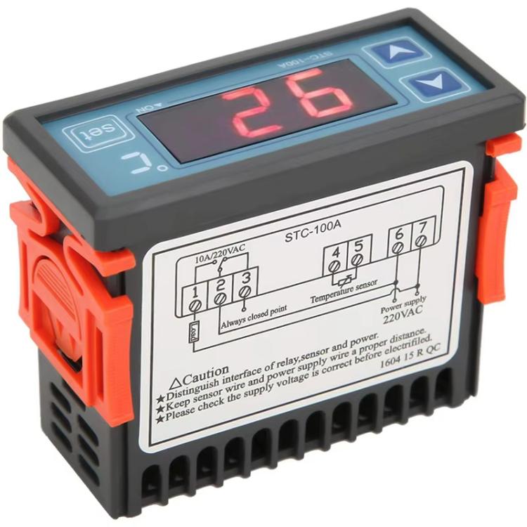 STC-100A Digital Temperature Controller for Heating and Cooling for Greenhouse, Small/Medium Cold Storage Rooms - English Version