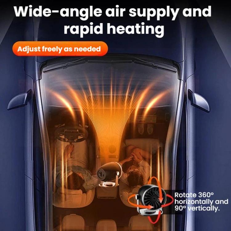 Vehicle-mounted Heater With Adjustable Fan Speed Defogging Defrosting Heater, Color: Brown 12V