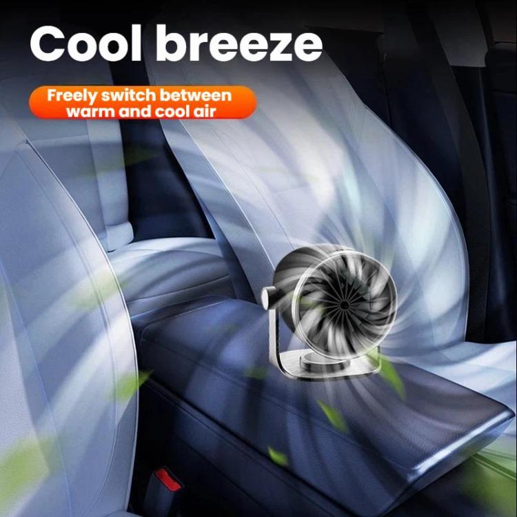 Vehicle-mounted Heater With Adjustable Fan Speed Defogging Defrosting Heater, Color: Black 12V