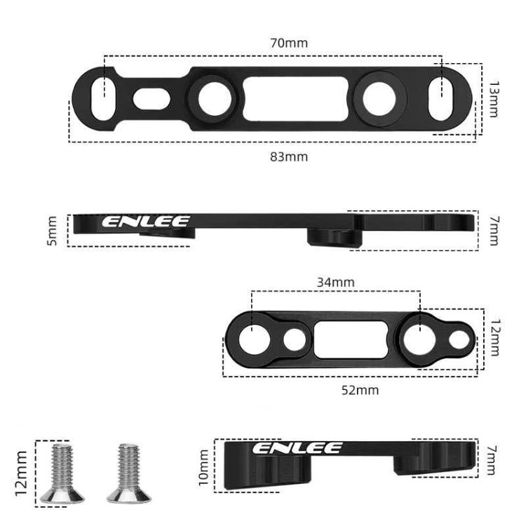 ENLEE Road Bike Disc Brake Adapter, Spec: Rear Clamp Black
