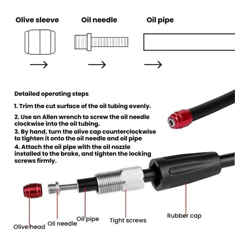 ENLEE Quick-Release Bike Hydraulic Needle & Olive For SRAM & AVID Brakes, Spec: 100sets