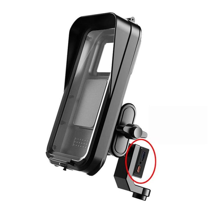 Waterproof Navigation Phone Holder For Motorcycles And Bicycles, Style: Rearview Mirror Charging