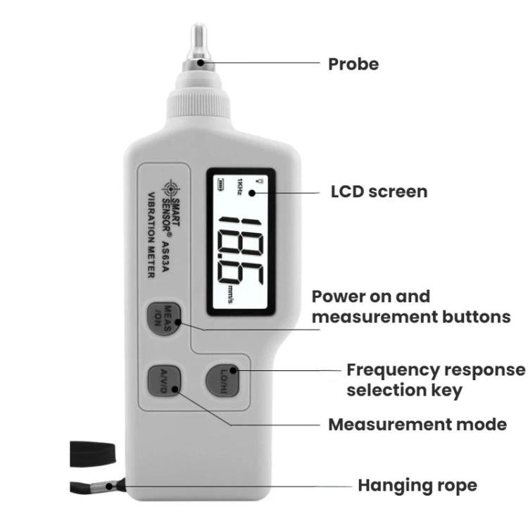 SMART SENSOR Portable Handheld Motor Vibration Analyzer - Ivory White