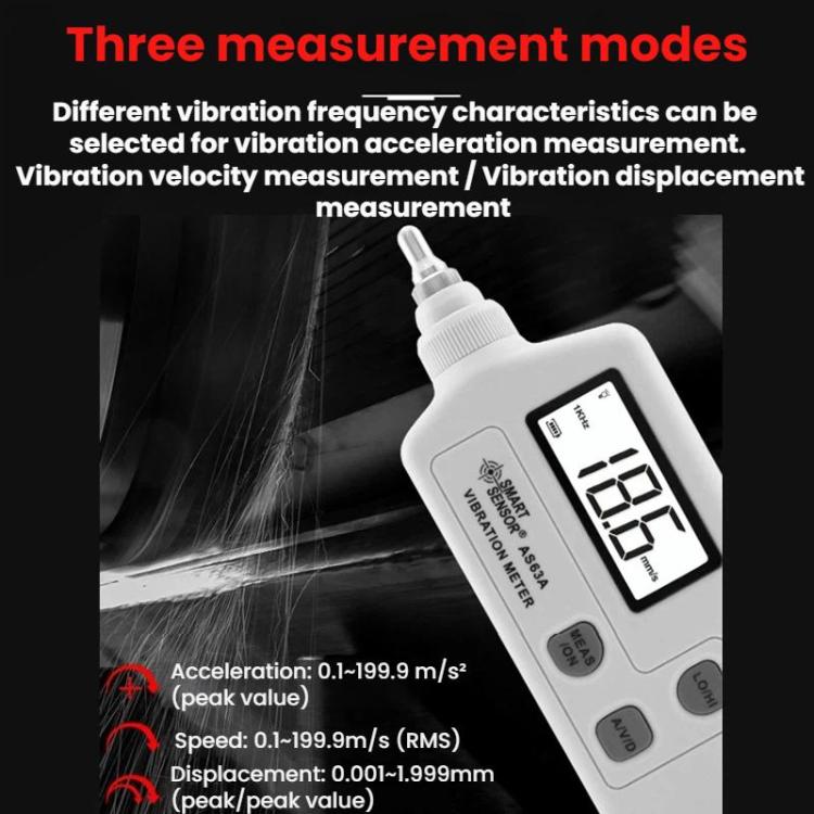 SMART SENSOR Portable Handheld Motor Vibration Analyzer - Ivory White