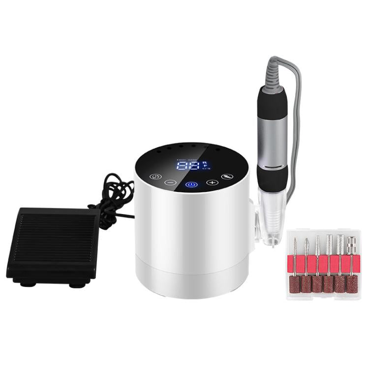 BLUEQUE BQ-213 Cylindrical Nail Buffer Electric Nail File Cuticle Remover Tool, Spec: EU Plug  - White
