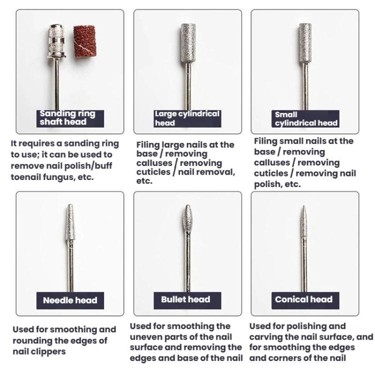 BLUEQUE BQ-213 Cylindrical Nail Buffer Electric Nail File Cuticle Remover Tool, Spec: EU Plug  - Red