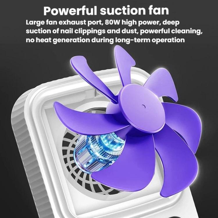 BLUEQUE 80W High-Power Thickened Nail Dust Collector With Low Noise, Spec: B Style EU Plug