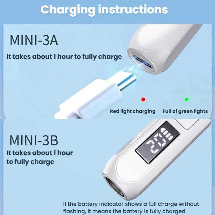BLUEQUE Handheld 3W Rechargeable LED Nail Drying Lamp Single-Nail Tip Curing Lamp, Spec: 3B Screen  - Wood Grain