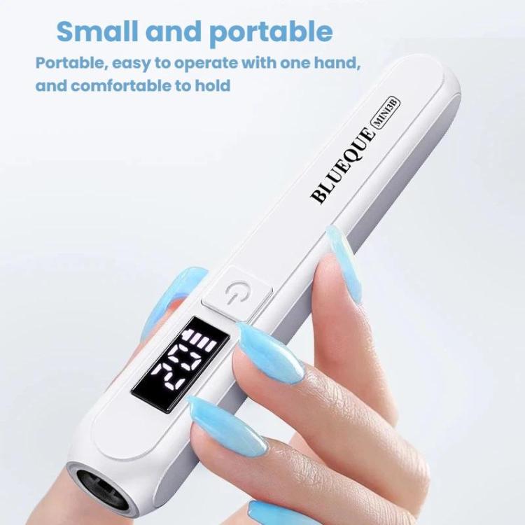 BLUEQUE Handheld 3W Rechargeable LED Nail Drying Lamp Single-Nail Tip Curing Lamp, Spec: 3A Push-Button  - White