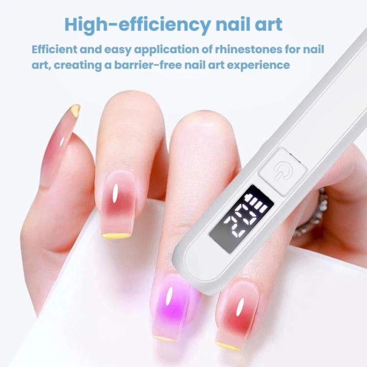 BLUEQUE Handheld 3W Rechargeable LED Nail Drying Lamp Single-Nail Tip Curing Lamp, Spec: 3A Push-Button  - Wood Grain