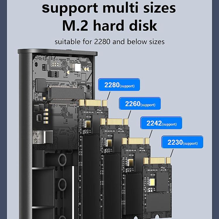 Blueendless M280U4C USB4 Portable Hard Drive Enclosure With Switch & Fan Solid-State M.2 NVMe Drive Enclosure External SSD Enclosure